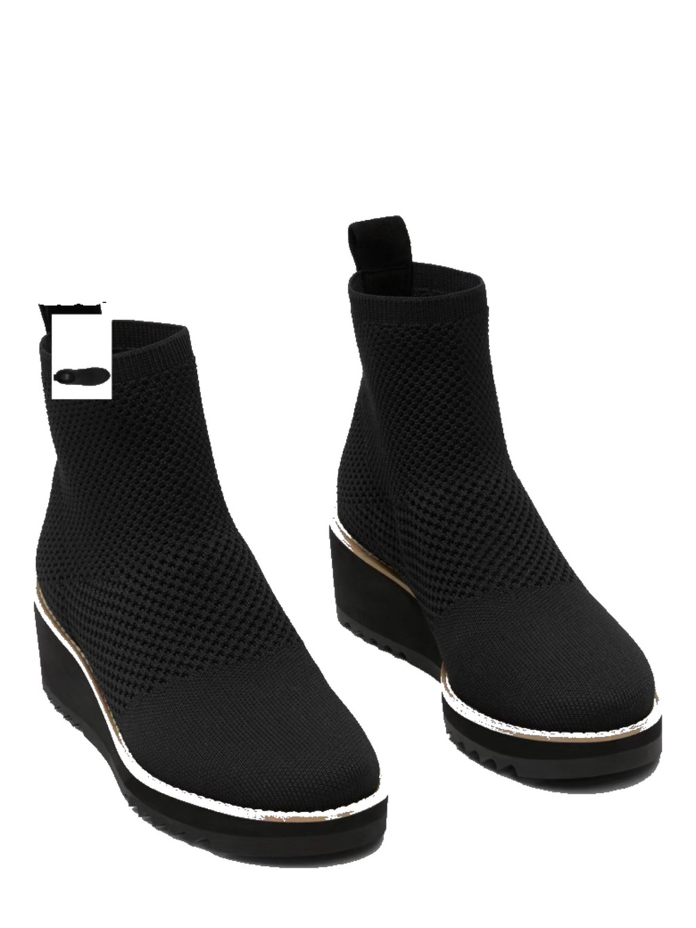 Eileen Fisher Black Knit Wedge Sock Booties